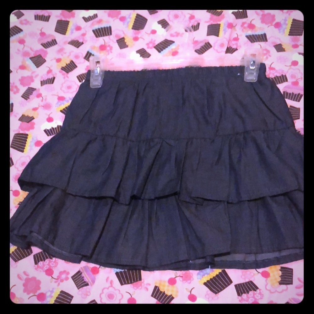Denim ruffle skirt size 14/16 from limited too